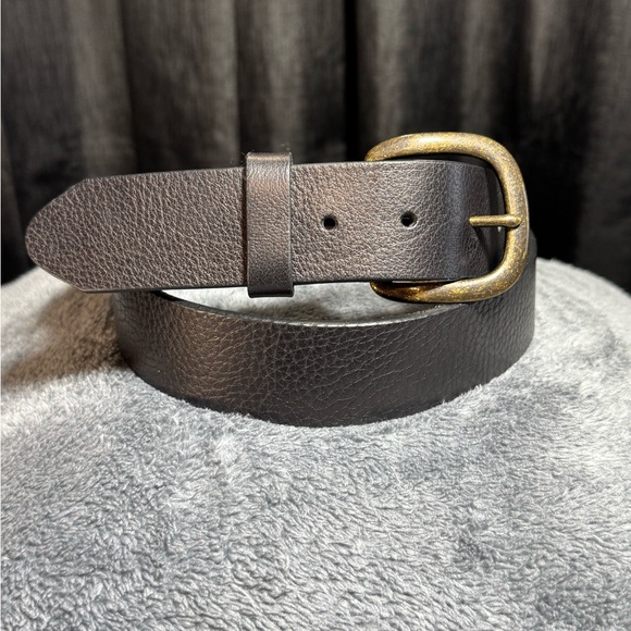 Justin Boots Other - Justin Boots Black Leather Belt with Brass Buckle